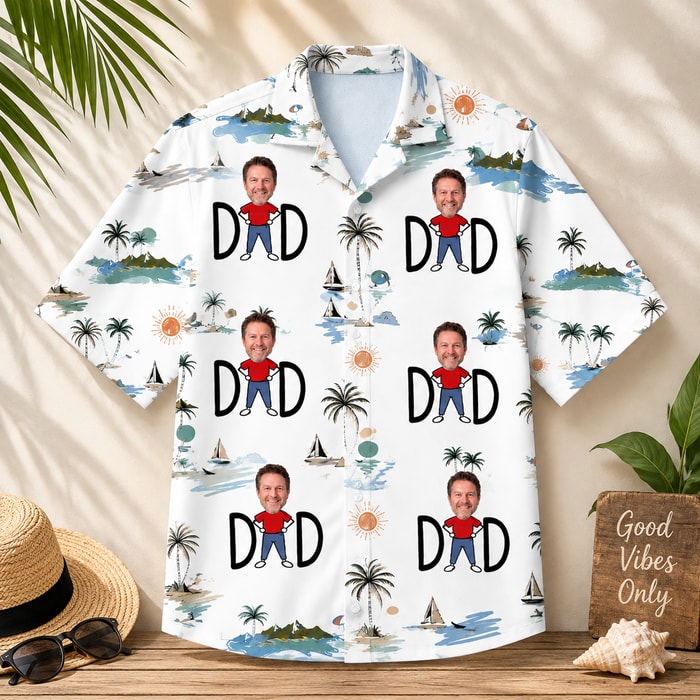 Personalized Dad Hawaiian Shirt - Custom Face Father