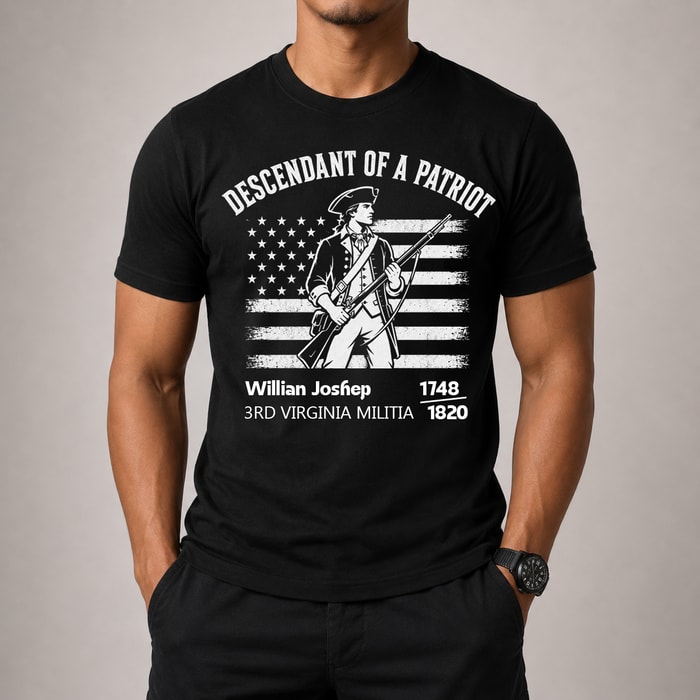 Descendant Of A Patriot Family History - Personalized Shirt