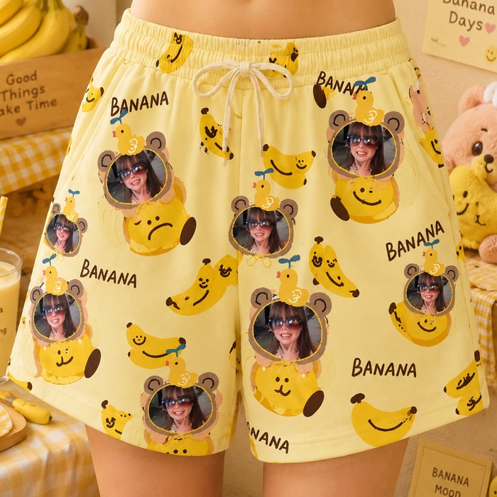 : Personalized "Banana Bear Sunny Yellow" Swim Shorts