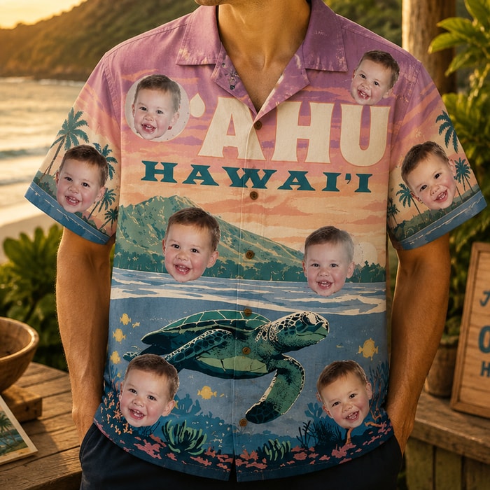 Personalized "O'Ahu Hawai'I" Aloha Shirt