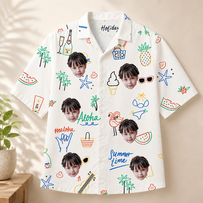 Tropical Beach Vacation Shirt - Custom Face Hawaiian Shirt, Personalized Summer Shirt