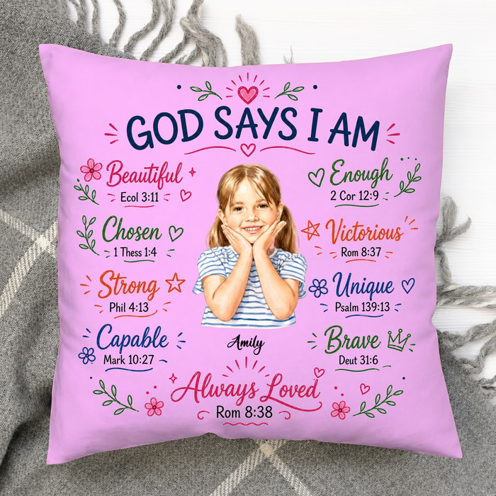 Birth Flower God Says I Am Gift For Kid Daughter Wife Friend - Personalized Pillow