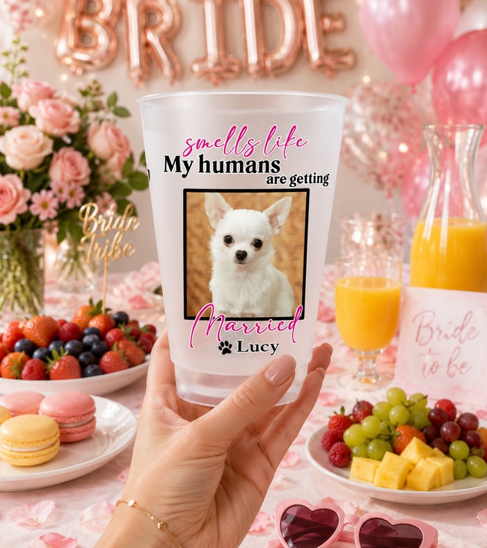 Toast To The Big Day With A Funny Pet Engagement Frosted Cup
