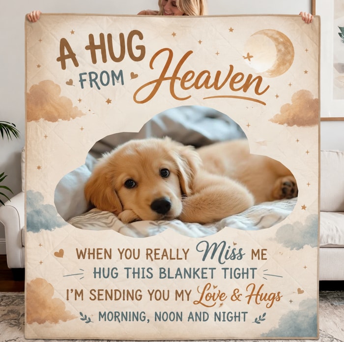 Custom Photo Quilt Blanket - Personalized Pet Memorial Sympathy Gifts For Dogs, Cats - Pawprints That Never Fade
