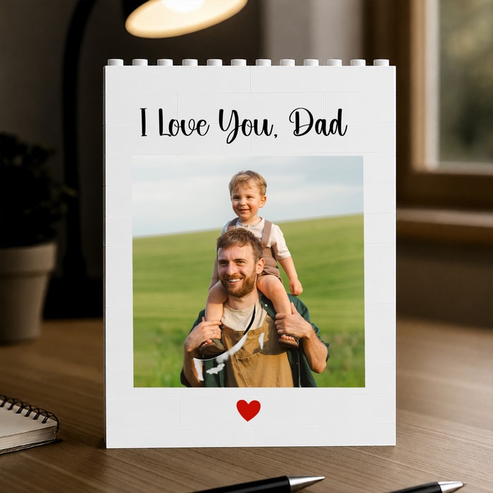 Personalized Father'S Day Gifts, Custom Photo I Love You Dad Happy Father'S Day Building Block
