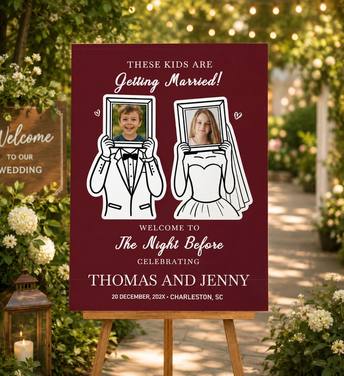 These Kids Are Getting Married Sign With Photo Template