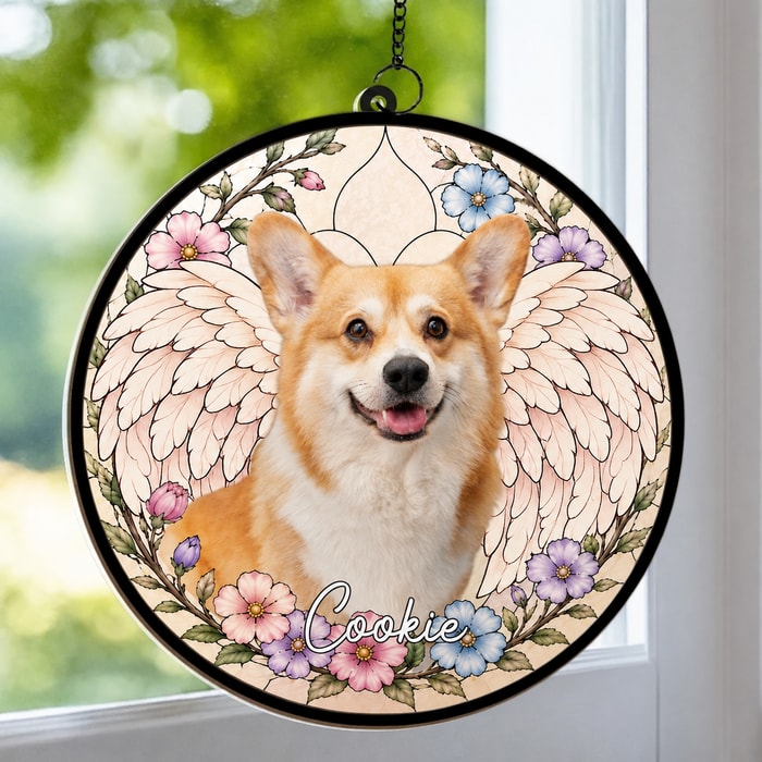 Custom Photo A Cat’S Love Is Never Forgotten - Memorial Personalized Window Hanging Suncatcher Ornament - Sympathy Gift For Pet Owners, Pet Lovers