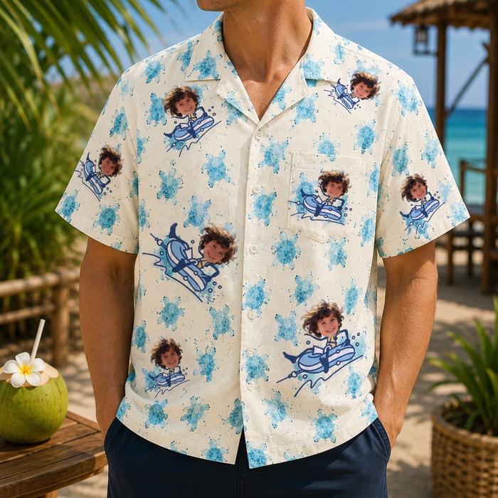 Personalized "Sea Turtle Ride" Aloha Shirt