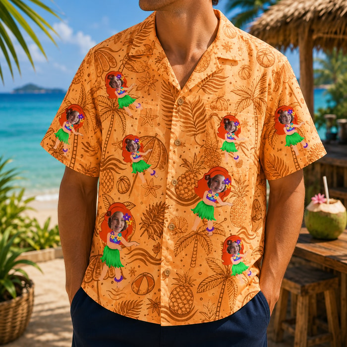 Personalized "Sunset Hula" Aloha Shirt