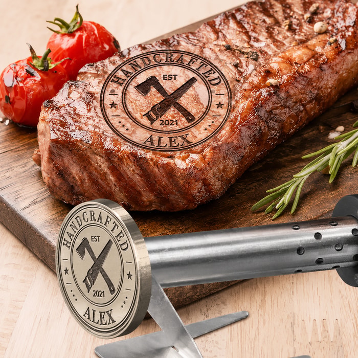 Handcrafted By - Personalized Grilling Branding Stamp